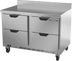 Thumbnail image #1 for Beverage-Air 48-Inch Two-Section Worktop Drawer Freezer, 4 Drawers, Foamed-In-Place Backsplash