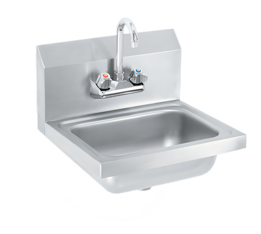 Product image #1 for Vollrath Wall-Mount 2-Hole Hand Sink with Strainer and Gooseneck Faucet, 17 x 15 Inches