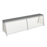 Deluxe Table-Mount Serving Overshelf with Tempered Glass Guard and Acrylic End Guards, 86-7/32 Inch Wide
