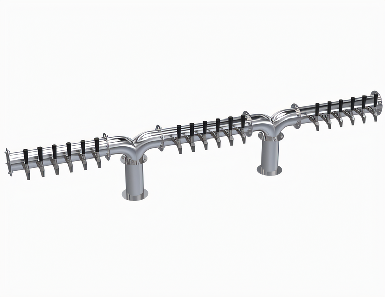 Product image #1 for Krowne Double Pipe Y-Tower Glycol-Cooled Beer Tower, 18 Faucets, 87-Inch Overall Length
