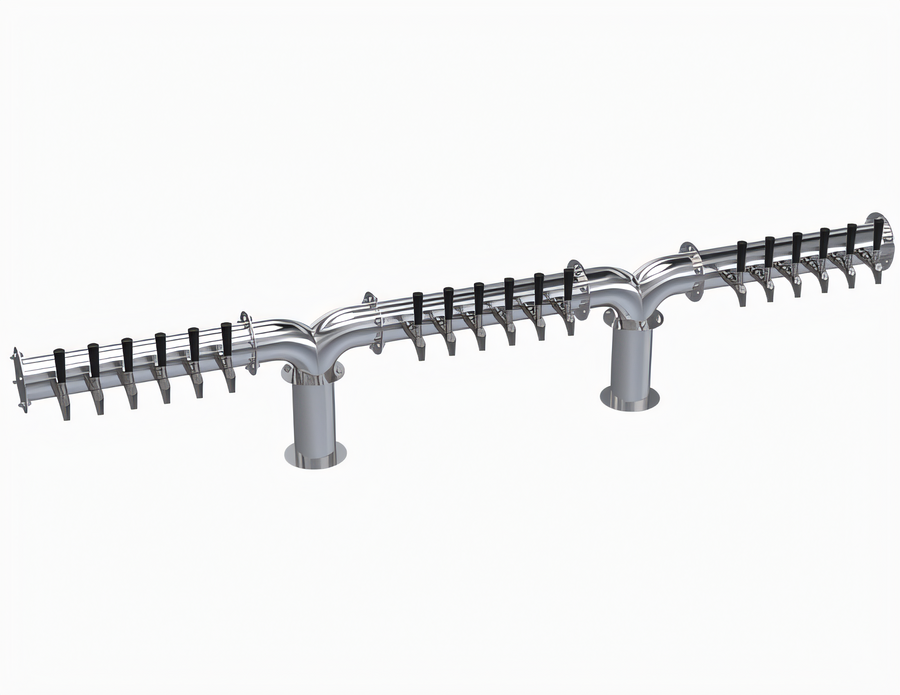 Product image #1 for Krowne Double Pipe Y-Tower Glycol-Cooled Beer Tower, 18 Faucets, 87-Inch Overall Length
