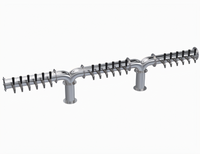 Krowne Double Pipe Y-Tower Glycol-Cooled Beer Tower, 18 Faucets, 87-Inch Overall Length