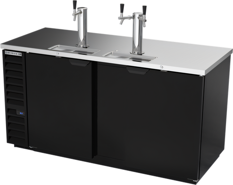 Product image #1 for Beverage-Air DD68HC-B 68-Inch Direct Draw Beer Dispenser with Dual Towers, Solid Doors, and 3-Keg Capacity