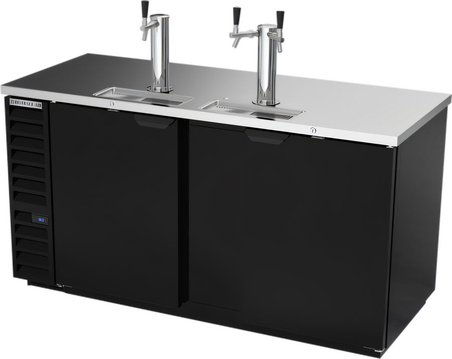 Product image #1 for Beverage-Air DD68HC-B 68-Inch Direct Draw Beer Dispenser with Dual Towers, Solid Doors, and 3-Keg Capacity