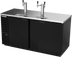 Thumbnail image #1 for Beverage-Air DD68HC-B 68-Inch Direct Draw Beer Dispenser with Dual Towers, Solid Doors, and 3-Keg Capacity
