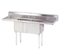 Advance Tabco Special Value Series 2-Compartment Sink with Left and Right Drainboards, 24 x 24 x 14-Inch Bowls, 304 Stainless Steel