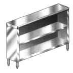 Thumbnail image #1 for Klinger's Trading DC1872 72-Inch Stainless Steel Dish Cabinet, Open Base with Mid-Shelf, 18-Gauge Body