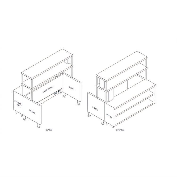 Product image #1 for Randell RCR-37.5 Modular Chef Service Counter Right Section with Double Overshelf