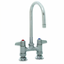 Thumbnail image #1 for T&S Brass equip 4-Inch Centers Deck Mount Manual Faucet with 5-7/8-Inch Swivel Gooseneck Spout