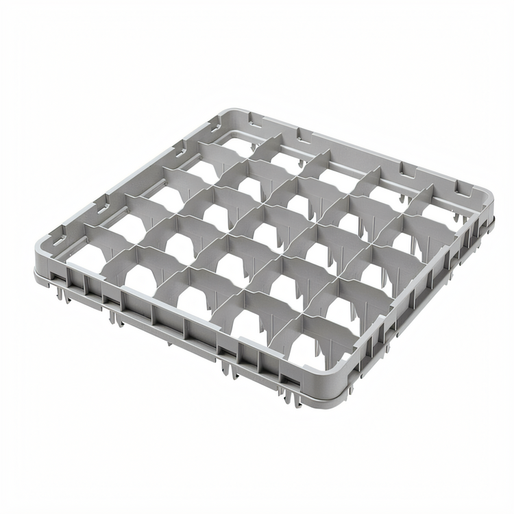 Product image #2 for Cambro Camrack Full Size Full Drop Stemware Rack Extender, 25 Compartments, Soft Gray