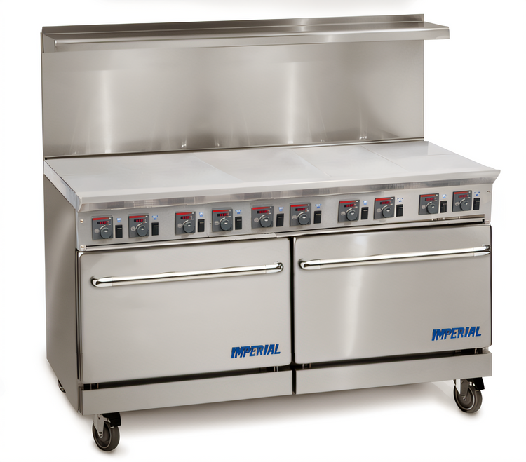 Product image #1 for Imperial Pro Series 60-Inch Electric Restaurant Range with Solid Top and Dual Convection Ovens