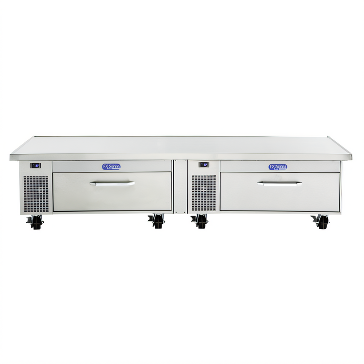 Product image #1 for Randell FX-2CS-290 96-Inch Flexible Refrigerator/Freezer Chef Stand with 2 Drawers