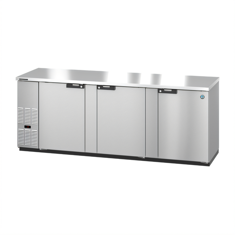 Product image #1 for Hoshizaki BB95-S Three-Section Reach-In Back Bar Refrigerator with Swing Doors, 95-1/2 Inch, Stainless Steel