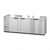 Hoshizaki BB95-S Three-Section Reach-In Back Bar Refrigerator with Swing Doors, 95-1/2 Inch, Stainless Steel