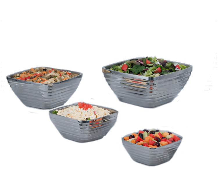 Product image #1 for Vollrath Square Beehive Double-Wall Insulated Serving Bowl, 1.8 Quart, 18/8 Stainless Steel