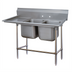 Thumbnail image #1 for Advance Tabco Regaline 2-Compartment Sink with Left-Hand Drainboard, 24 x 24-Inch Bowls, 14-Gauge 304 Stainless Steel