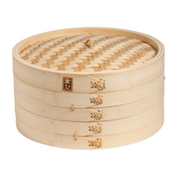 Joyce Chen 12-Inch 2-Tier Bamboo Dim Sum Steamer Basket