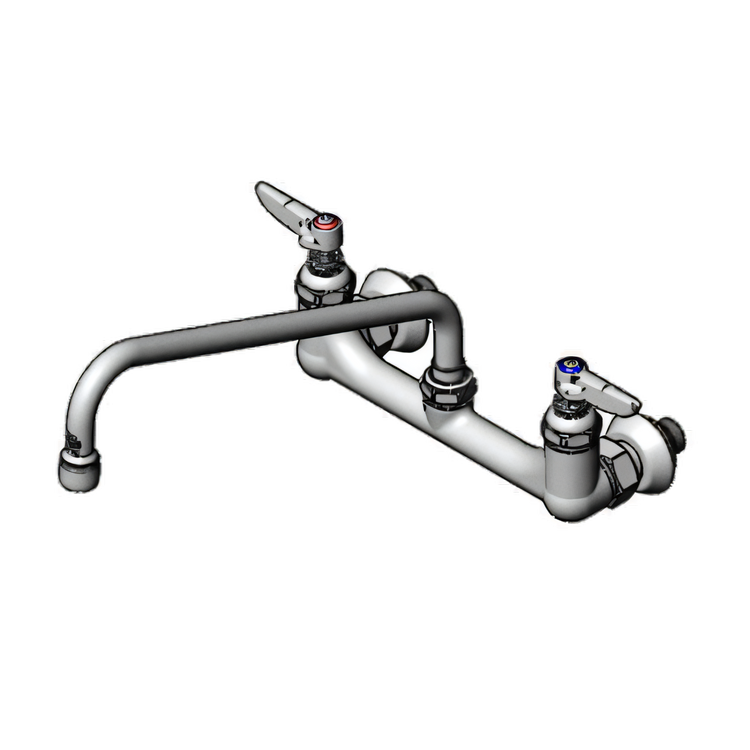 Product image #1 for T&S Brass Double Wall Mount Pantry Faucet with 12-Inch Swing Nozzle, 8-Inch Centers