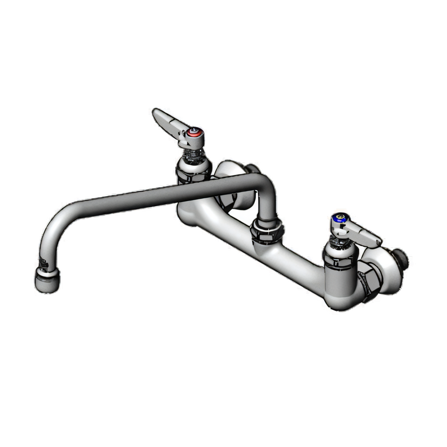 Product image #1 for T&S Brass Double Wall Mount Pantry Faucet with 12-Inch Swing Nozzle, 8-Inch Centers