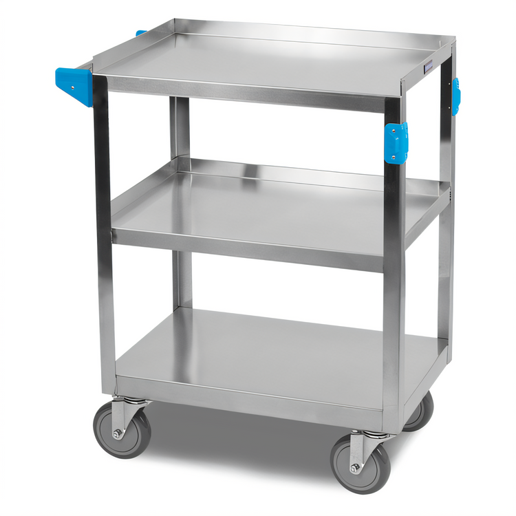 Product image #1 for Carlisle Stainless Steel 3-Shelf Utility Bus Cart, 300 lb. Capacity