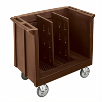 Cambro Adjustable Tray and Dish Cart with Vinyl Cover, Dark Brown, 500 lb Capacity