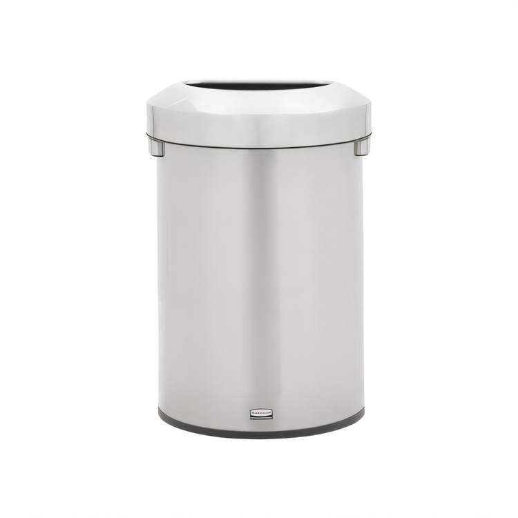 Product image #1 for Rubbermaid Refine Half-Round Stainless Steel Waste Container, 16 Gallon