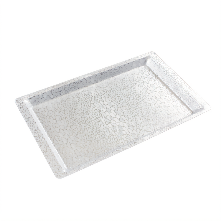 Product image #1 for Winco Full-Size Rectangular Textured Silver-Tone Acrylic Display Tray