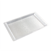 Winco Full-Size Rectangular Textured Silver-Tone Acrylic Display Tray