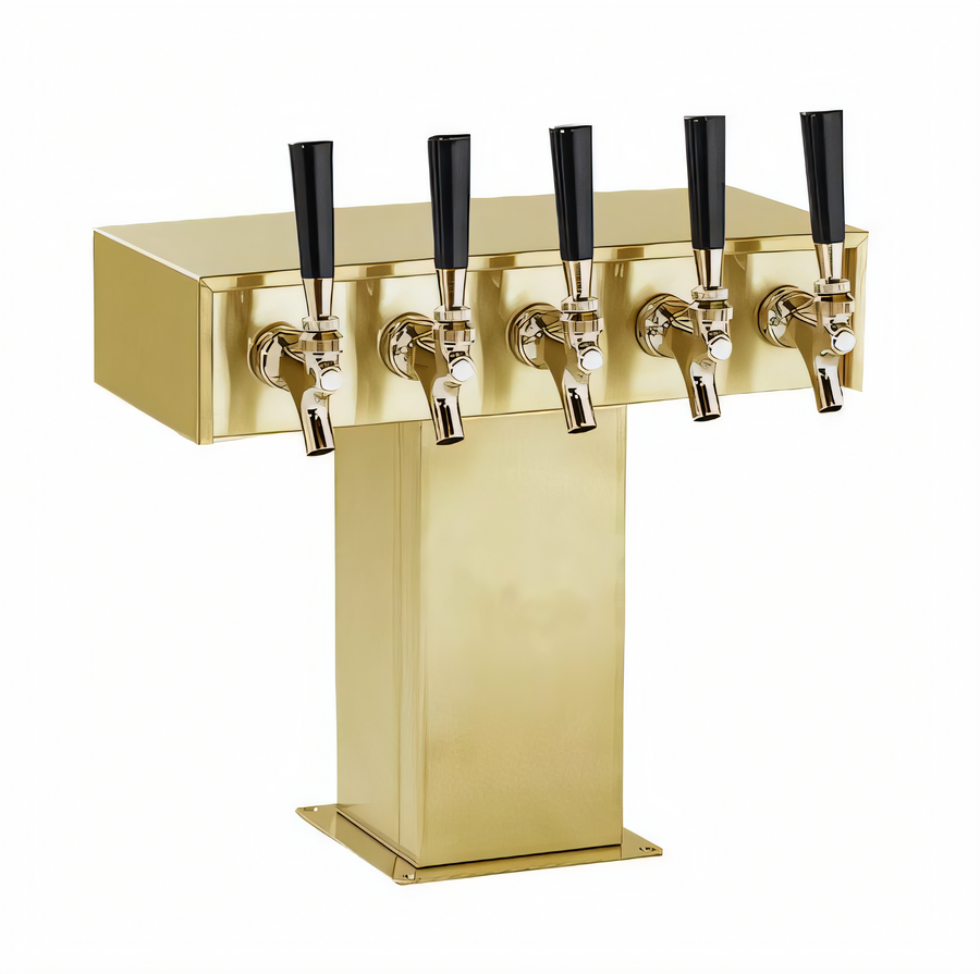 Product image #1 for Perlick 4-Faucet Tee Tower Draft Beer Dispensing Kit, Tarnish-Free Brass