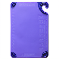 San Jamar Saf-T-Grip Allergen Saf-T-Zone Purple Cutting Board, 12 x 18 x 1/2 Inch
