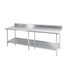 Thumbnail image #1 for Sapphire Manufacturing 96-Inch x 30-Inch Stainless Steel Work Table with 5-Inch Backsplash and Adjustable Undershelf