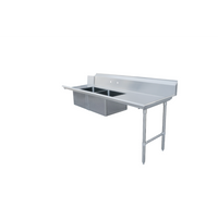 Omcan USA 84-Inch Straight Soiled Dishtable with 2 Pre-Rinse Sinks, Right-to-Left, 16-Gauge 304 Stainless Steel