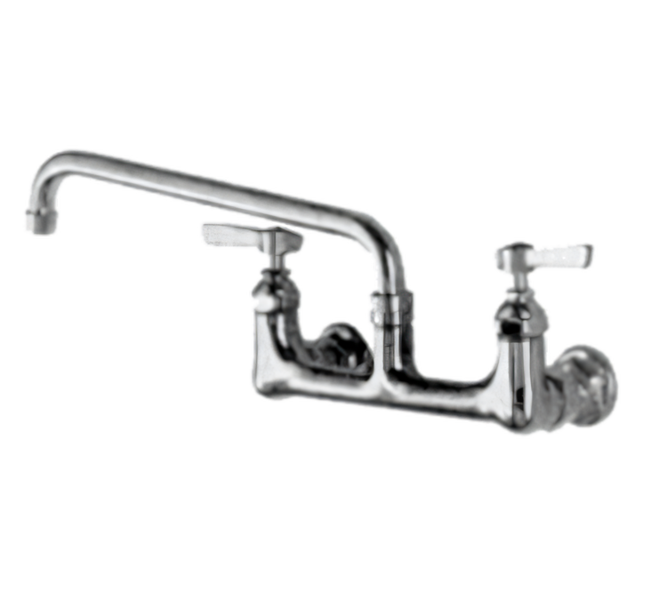 Product image #1 for Eagle Group Heavy-Duty Splash-Mounted Mixing Faucet with 12-Inch Spout, 8-Inch Centers, Swing Nozzle