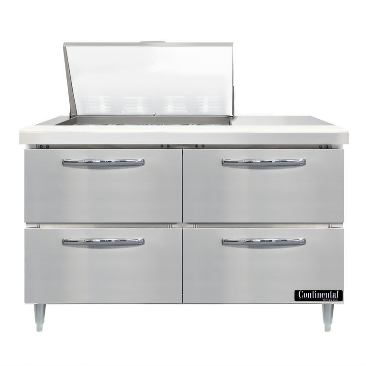 Product image #1 for Continental Refrigerator D48N12M-D 48" Mighty Top Sandwich Prep Table with 12 Pan Capacity and 4 Drawers