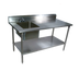 Thumbnail image #1 for John Boos 60-Inch x 30-Inch Work Table With Left Prep Sink, 5-Inch Backsplash and Galvanized Base