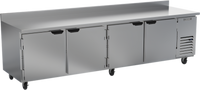 Beverage-Air WTR119AHC Four-Section Worktop Refrigerator, 118-Inch Wide, 4 Doors, 40.12 Cu. Ft., Side-Mounted Self-Contained Refrigeration