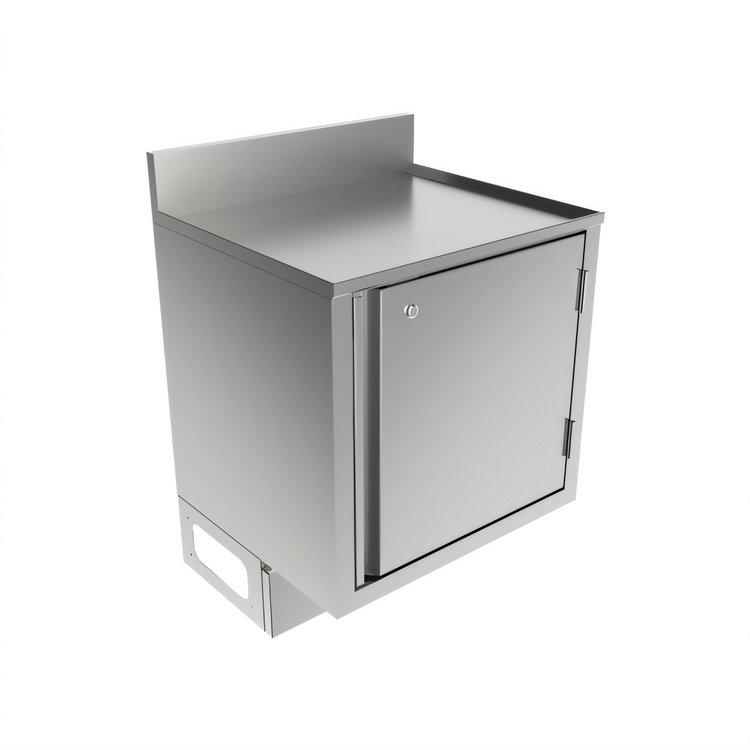 Product image #1 for BK Resources Call Series Flat Top Stainless Steel Underbar Cabinet, 24 x 21 Inches, Pedestal Base