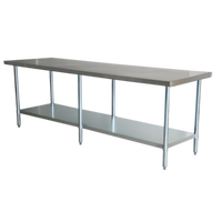 Omcan 108-Inch 430 Stainless Steel Work Table with Undershelf (108 Inches x 24 Inches x 34 Inches)