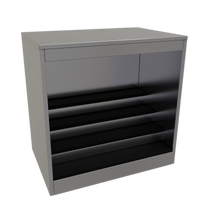 Glastender 36-Inch Open Front Back Bar Liquor Display Cabinet with 3-Step LED Lighting