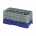 Thumbnail image #2 for Cambro Camrack Half-Size 17-Compartment Glass Rack with 3 Soft Gray Extenders, Navy Blue