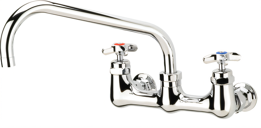 Product image #1 for Krowne Royal Series Full Flow Wall-Mount Commercial Faucet, 8-Inch Centers, 12-Inch Spout, Cross Handles