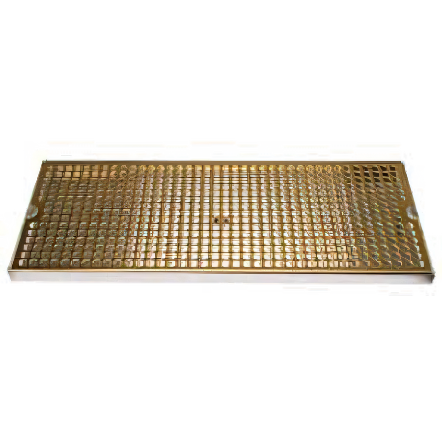Product image #1 for Surface-Mount Stainless Steel Drip Tray Trough with Perforated PVD Brass Screen, 20 x 8 Inch
