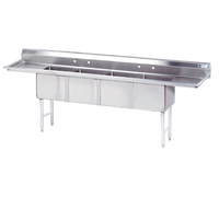 Advance Tabco 4-Compartment Sink with 24-Inch Left & Right Drainboards, 128-Inch Overall Length
