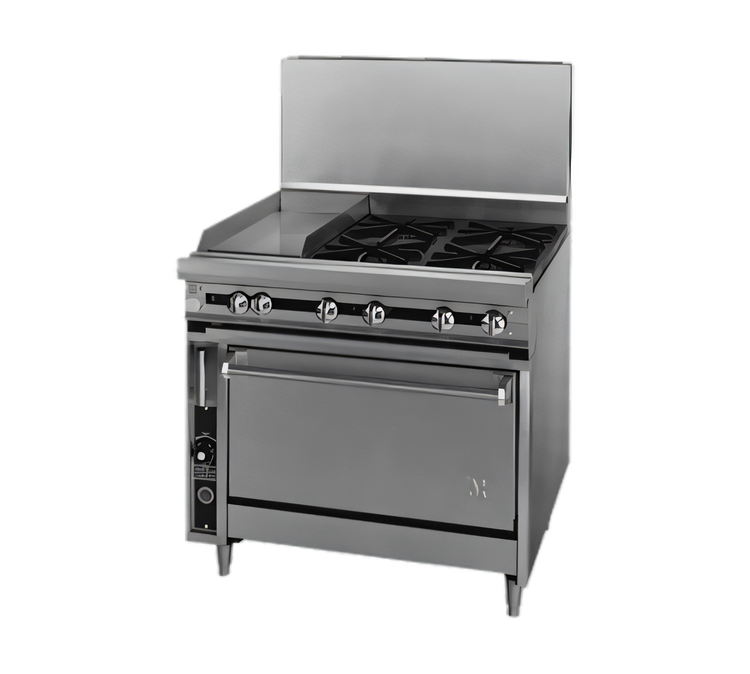 Product image #1 for Titan JTRH-24IP-1ST 36" Heavy Duty Gas Range with 24" Plancha and Split Top