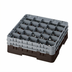 Thumbnail image #2 for Cambro Camrack® Full Size Low-Profile 25-Compartment Glass Rack with 2 Soft Gray Extenders, Brown