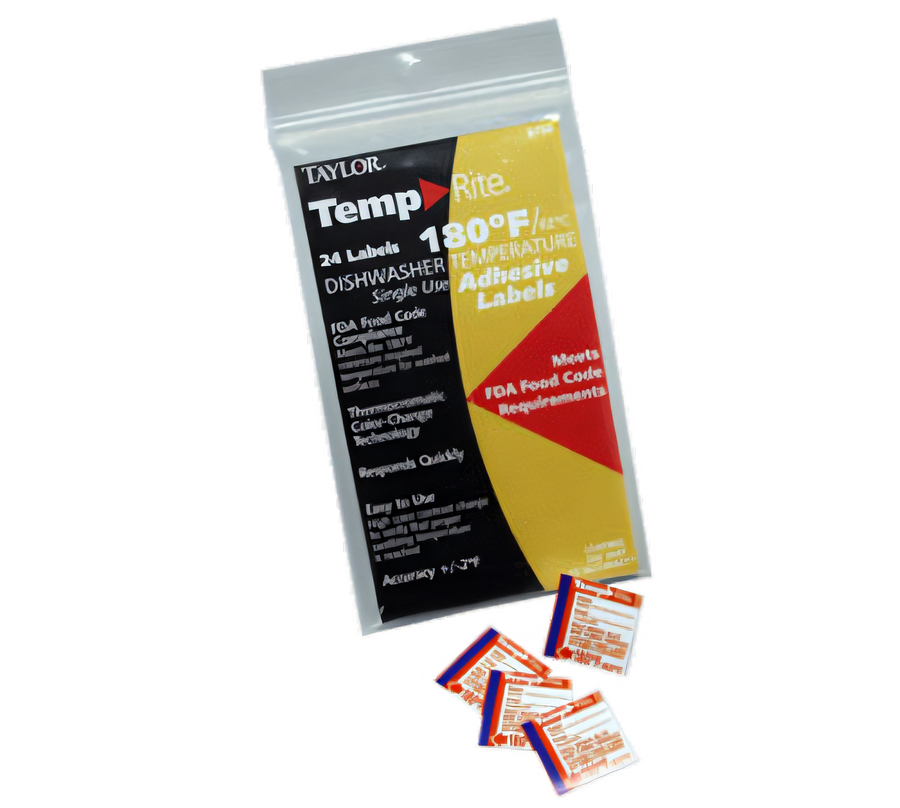 Product image #1 for Taylor Precision TempRite Stick-On Adhesive Dishwasher Temperature Labels, 180°F (82°C), 24 Labels Per Pack