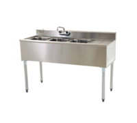 Eagle Group 1800 Series 3-Compartment Underbar Sink with Right Drainboard, 48 x 20 x 33-1/2 Inches, 304 Stainless Steel