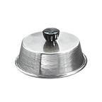 Thumbnail image #1 for American Metalcraft BA740A Aluminum Basting Cover, 7" Inner Diameter, 2" High, Black Bakelite Knob Case of 24