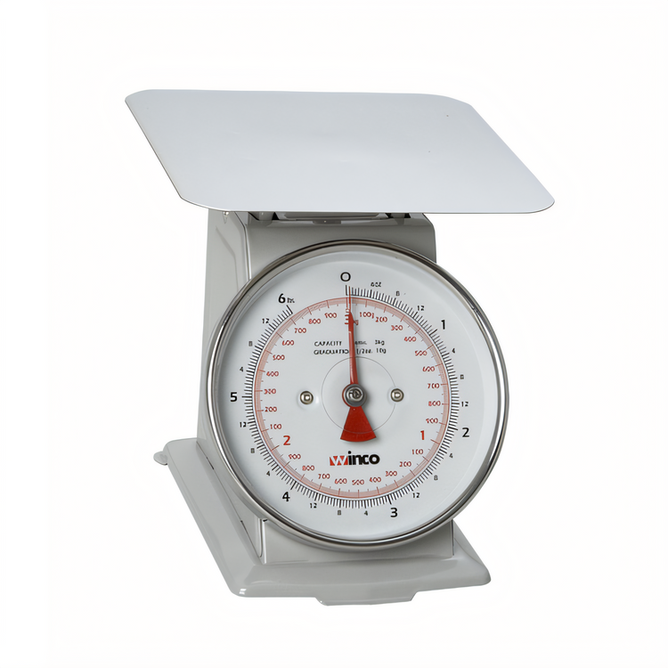 Product image #1 for Winco 6.5-Inch Dial Mechanical Receiving/Portion Scale, 6 lb / 3 kg Capacity, Painted Steel