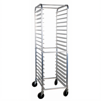 Mobile Full-Height Aluminum Sheet Pan Rack, End Loading, 20-Pan Capacity